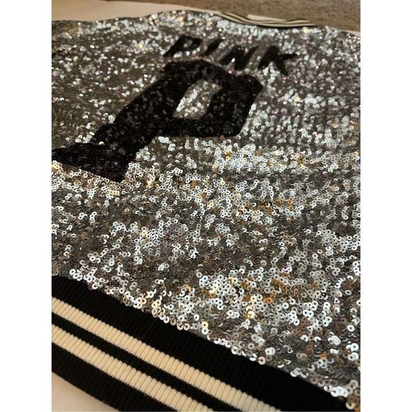 RARE Victoria's Secret Pink Full Sequin BLING Varsity Jacket Fashion Show 2013 C - Picture 4 of 15